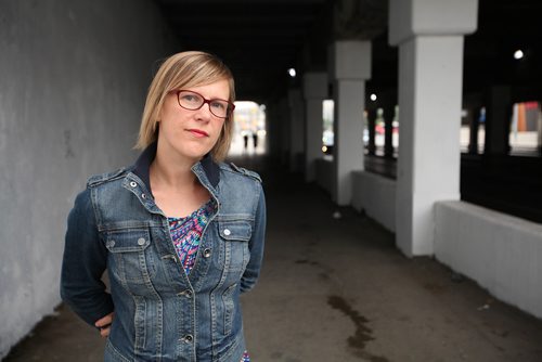 RUTH BONNEVILLE / WINNIPEG FREE PRESS

Portraits of Molly McCracken with the Canadian Centre for Policy Alternatives  - Manitoba Office.  Photos taken  at Main Street underpass for story on latest census on incomes.  McCracken says the lasted census shows growing gap between high and middle incomes, and the lower class.

See Bill Redekop story.  
SEPT 13, 2017
