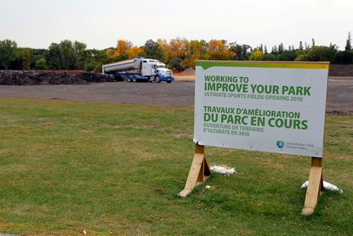 BORIS MINKEVICH / WINNIPEG FREE PRESS
The Ultimate sport fields are getting improved at Assiniboine Park. Sept. 14, 2017