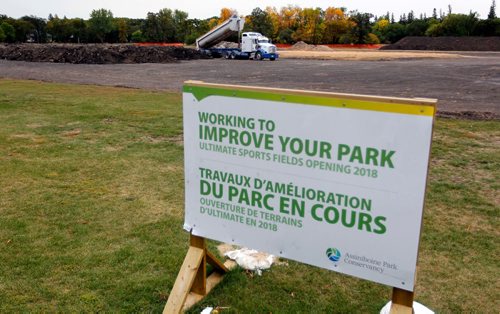 BORIS MINKEVICH / WINNIPEG FREE PRESS
The Ultimate sport fields are getting improved at Assiniboine Park. Sept. 14, 2017