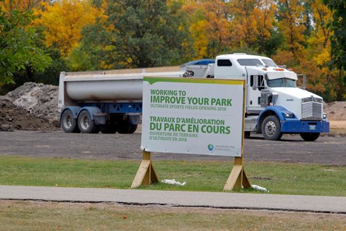 BORIS MINKEVICH / WINNIPEG FREE PRESS
The Ultimate sport fields are getting improved at Assiniboine Park. Sept. 14, 2017