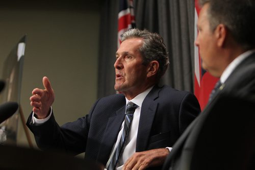 RUTH BONNEVILLE / WINNIPEG FREE PRESS


Manitoba Premier Brian Pallister answers questions from the media regarding the survey sent out by the government on healthcare premiums at the Legislature Thursday.


SEPT 14, 2017
