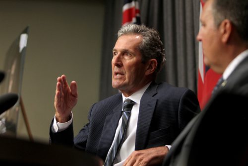 RUTH BONNEVILLE / WINNIPEG FREE PRESS


Manitoba Premier Brian Pallister answers questions from the media regarding the survey sent out by the government on healthcare premiums at the Legislature Thursday.


SEPT 14, 2017
