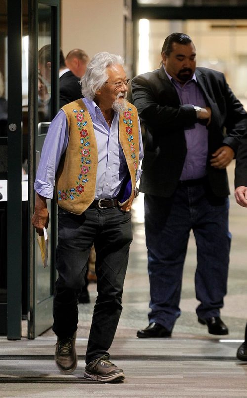 PHIL HOSSACK / WINNIPEG FREE PRESS - Dr David Suzuki arriving at the NDP Convention to address the opening banquet at the NDP convention.....See story.   - September 15, 2017