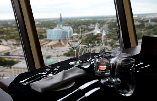 RUTH BONNEVILLE / WINNIPEG FREE PRESS

Restaurant Review:  Skyline views from Winnipeg's Revolving Restaurant, Prairie 360.
 
SEPT 18, 2017
