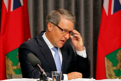 BORIS MINKEVICH / WINNIPEG FREE PRESS
Finance Minister Cameron Friesen talks about the province's release of Public Accounts for 2016-17 fiscal year. Photo taken in room 68, Legislative Building. Sept. 19, 2017