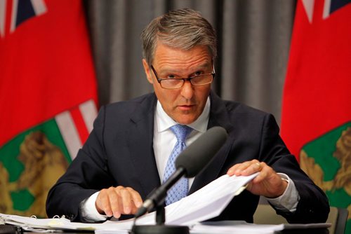 BORIS MINKEVICH / WINNIPEG FREE PRESS
Finance Minister Cameron Friesen talks about the province's release of Public Accounts for 2016-17 fiscal year. Photo taken in room 68, Legislative Building. Sept. 19, 2017