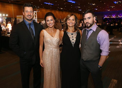 JASON HALSTEAD / WINNIPEG FREE PRESS

L-R: Jared Schirmacher, Kaylee Maslowsky, Chris Maslowsky and Bobby Maslowsky at the 32nd annual Canadian Cancer Society Daffodil Gala on Sept. 16, 2017 at the RBC Convention Centre Winnipeg. The Maslowsky family members were the 2017 Daffodil Galas honourary chairs in honour of Jerry Maslowsky, the Winnipeg Blue Bombers marketing executive, CEO at Variety, the Children's Charity of Manitoba, and community  activist who passed away in 2016. (See Social Page)