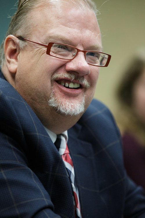 MIKE DEAL / WINNIPEG FREE PRESS
Kelvin Goertzen, Minister of Health, Seniors and Active Living, during an Editorial Board interview at the Winnipeg Free Press.
170926 - Tuesday, September 26, 2017.