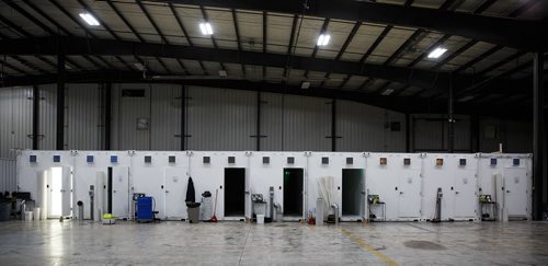 MIKE DEAL / WINNIPEG FREE PRESS
Nine of the new converted shipping containers that are being brought online for the production of medical marijuana at Delta 9 Bio-Tech in Winnipeg.
170921 - Thursday, September 21, 2017.