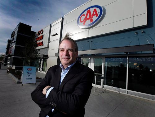 PHIL HOSSACK / WINNIPEG FREE PRESS  - Mike Mager CEO of CAA Manitoba poses in front of the new CAA outlet in Transcona. Story is on a bunch of new developments including lower membership rates and a new retail store in Kildonan Place. Martin Cash story.  - Sept 23, 2017