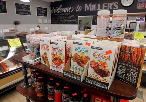 BORIS MINKEVICH / WINNIPEG FREE PRESS
Miller's Super Valu Meats - 590 St Mary's Road - Rubs, sauces, and glazes of unique fashion available in the store.  Dave Sanderson story. Sept. 27, 2017