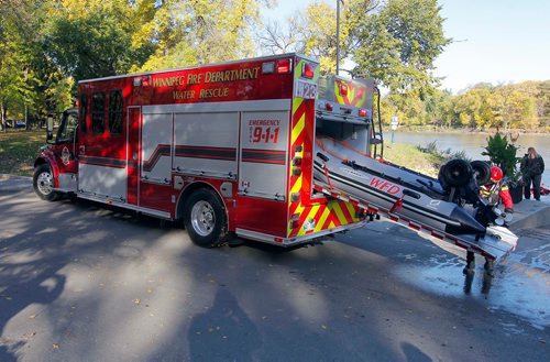 BORIS MINKEVICH / WINNIPEG FREE PRESS
 Winnipeg Fire Paramedic Service water rescue team launched their two new water rescue units at a press event at St. Vital Park boat launch. This is one of two units they bought for over a million dollars. Sept. 30, 2017