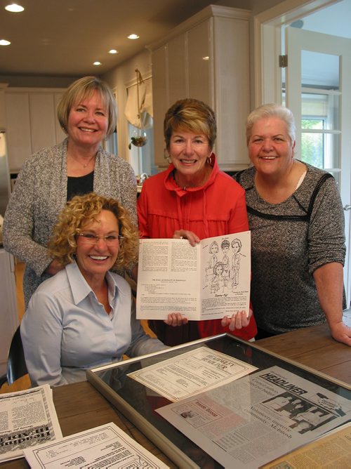 Canstar Community News Sept. 25, 2017 - (Standing, from left) Karen Glavin, Gloria Wohlers and Bonnie Leullier and (seated) Mavis Taillieu were the four local residents who volunteered to start up the Headingley Headliner as a monthly newsletter in 1992. (ANDREA GEARY/CANSTAR COMMUNITY NEWS)