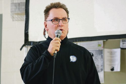 Canstar Community News Sept. 25, 2017 - Craig Heisinger speaks at Garden City Collegiate about depression, suicide and the Winnipeg Jets player Rick Rypien case. (LIGIA BRAIDOTTI/CANSTAR COMMUNITY NEWS/TIMES)
