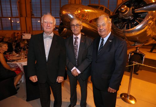 JASON HALSTEAD / WINNIPEG FREE PRESS

L-R: Retired Air Canada pilots Al MacLeod, Gerry Norberg and Ken Patry with recently acquired Lockheed Electra 10A at at Dreams Take Flight Winnipegs 25th anniversary gala dinner and dance, An Evening of Dreams, at the Royal Aviation Museum of Western Canada on Sept. 30, 2017. All three pilots have flown the plane which was used by Trans Canada Air Lines for freight, mail and training flights. (See Social Page)