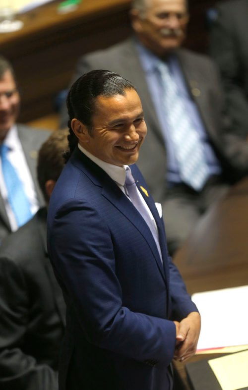 WAYNE GLOWACKI / WINNIPEG FREE PRESS

Wab Kinews first day as the NDP leader in the Manitoba Legislature Wednesday. Nick Martin story Oct.4 2017