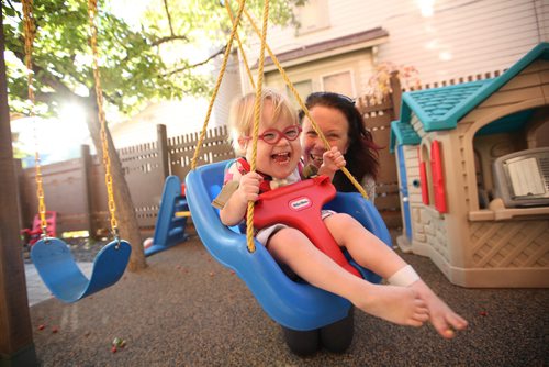 RUTH BONNEVILLE / WINNIPEG FREE PRESS

LITTLE GIRL GOES HOME: Joy Finnimore (21/2yrs) plays on the swing and slide with her mom Melanie just before leaving  Ronald McDonald House in Winnipeg Wednesday and finally head to her home in Portage la Prairie.  The darling little girl has been at HSC since she was born in 2015 because of a life-threatening complication of a condition known as cystic hygroma. The most common complication is disfigurement from large growths around the neck and chin. FP has written about her before but now she is going home.  

Carol Sanders story

Oct 04, 2017