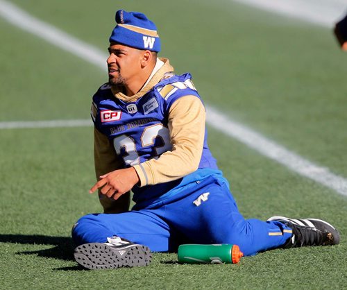 BORIS MINKEVICH / WINNIPEG FREE PRESS
Winnipeg Blue Bombers football walk through practice at IGF. Runningback #33 Andrew Harris. OCT. 5, 2017