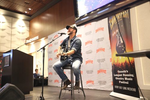 RUTH BONNEVILLE / WINNIPEG FREE PRESS


Country music artist Aaron Pritchett does a short performance on stage at the end of a press conference for Dauphins Countryfest 2018 at Club Regent Event Centre Thursday.  The festival announced  their line-up of artists for their upcoming 29th annual festival next summer.  FP reporter Carol Sanders  talks to Festival organizers about security in light of the Las Vegas shooting that took place recently.  

Carol Sanders story

Oct 05, 2017