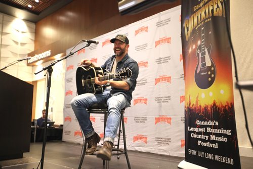RUTH BONNEVILLE / WINNIPEG FREE PRESS


Country music artist Aaron Pritchett does a short performance on stage at the end of a press conference for Dauphins Countryfest 2018 at Club Regent Event Centre Thursday.  The festival announced  their line-up of artists for their upcoming 29th annual festival next summer.  FP reporter Carol Sanders  talks to Festival organizers about security in light of the Las Vegas shooting that took place recently.  

Carol Sanders story

Oct 05, 2017
