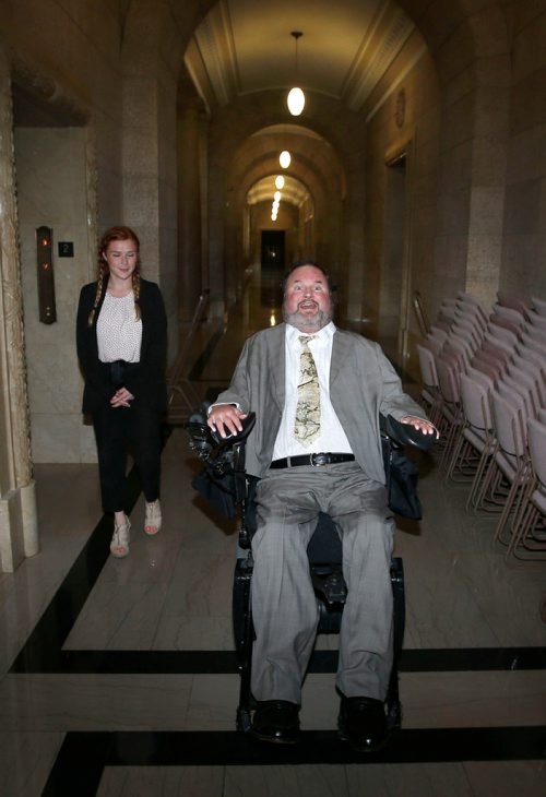 WAYNE GLOWACKI / WINNIPEG FREE PRESS

MLA Steven Fletcher heads to Question Period in the Manitoba Legislature Thursday afternoon. Larry Kusch /Nick Martin stories Oct.5 2017