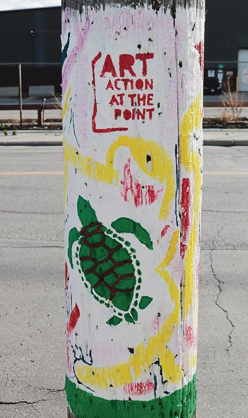 Canstar Community News Oct. 3, 2017 - Residents and artists worked together to create the art for the hydro poles in North Point Douglas. (LIGIA BRAIDOTTI/CANSTAR COMMUNITY NEWS/TIMES)