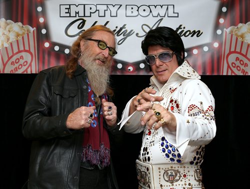 JASON HALSTEAD / WINNIPEG FREE PRESS

Artist Jordan Van Sewell with Elvis (Alex Anders of Scheme a Dream) at Winnipeg Harvests Empty Bowl Celebrity Auction on Oct. 10, 2017 at the Delta Winnipeg. (See Social Page)