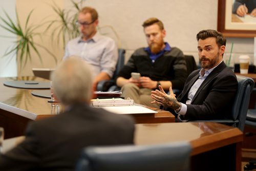 TREVOR HAGAN / WINNIPEG FREE PRESS
Troy Reidy, VP of the local 911, speaking to the labour board, Wedday, October 11, 2017.