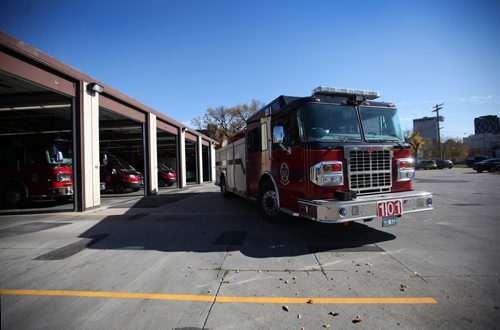 RUTH BONNEVILLE / WINNIPEG FREE PRESS

Photos of Fire trucks outside The Ellen Street - Firehall No.1 for upcoming feature story by Larry Kusch.  

Oct 06, 2017