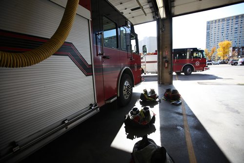 RUTH BONNEVILLE / WINNIPEG FREE PRESS

Photos of Fire trucks outside The Ellen Street - Firehall No.1 for upcoming feature story by Larry Kusch.  

Oct 06, 2017