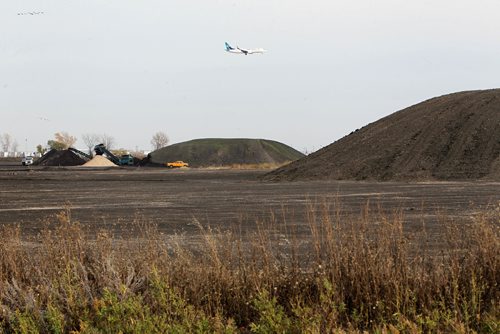 RUTH BONNEVILLE / WINNIPEG FREE PRESS

Two large mounds of dirt can be seen south of CentrePort Canada Way, west of route 90 and east of Perimeter hwyThursday.

See story.  

Oct 12,, 2017