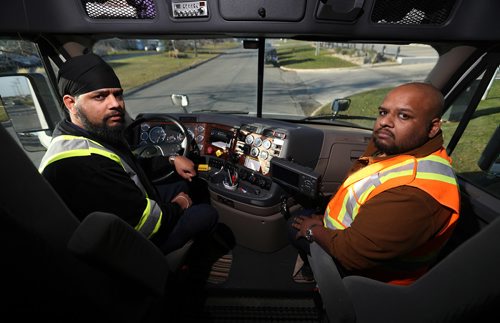 WINNIPEG FREE PRESS
Gagandeep Singh and Parminder Singh, brothers who own, and operate semi trucks, Friday, October 13, 2017.