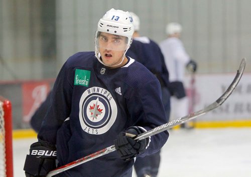 BORIS MINKEVICH / WINNIPEG FREE PRESS
Winnipeg Jets practice at BellMTS Iceplex. Brandon Tanev | #13. Mike McIntyre story. OCT. 16, 2017