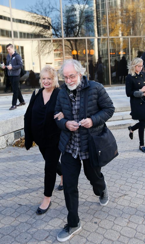 WAYNE GLOWACKI / WINNIPEG FREE PRESS

Wilma and Cliff Derksen leave the law courts Wednesday after Mark Grant was found not guilty of second-degree murder for the 1984 killing of 13-year-old Candace Derksen.      Melissa Martin / Mike McIntyre stories  Oct.18 2017