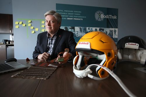 RUTH BONNEVILLE / WINNIPEG FREE PRESS


Subject: Concussion management story. 
Portraits of Andrew Frank, COO Vista-Medical, a Winnipeg company which is the parent company for  BodiTrak  which has developed technology installing concussion alert systems in football helmets used by some of biggest college teams in U.S.  This new technology uploads data on the strength and types of hits a player is getting during games or practices to instantly alert coaches and therapist to potential problems and so they can make changes from the data received.  

See Randy Turner story
 
Oct 19,, 2017