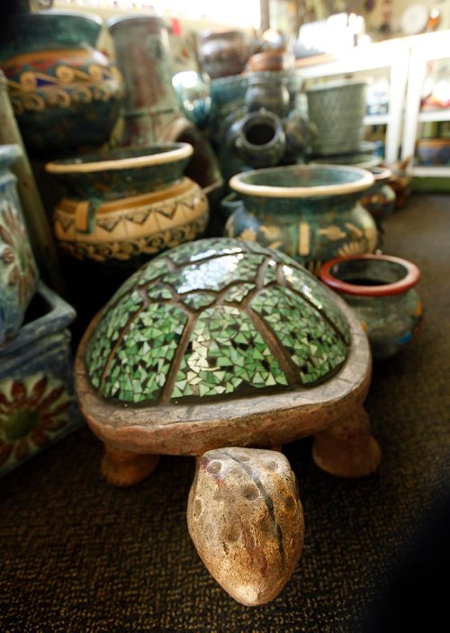 PHIL HOSSACK / WINNIPEG FREE PRESS  -  A clay turtle guards piles of pottery at "La Bodega". Dave Sanderson's story. SUNDAY SPECIAL  - Oct 19, 2017