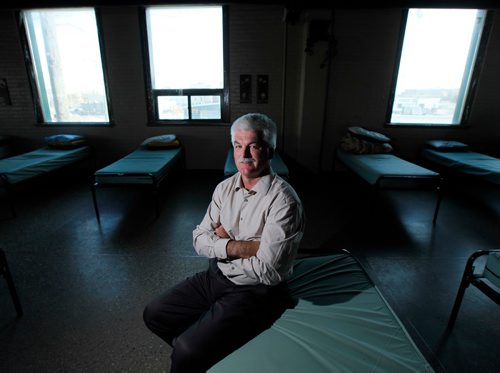 PHIL HOSSACK / WINNIPEG FREE PRESS  -  CEO Jim Bell poses in the shelter where homeless are given beds for the night at Siloam Misson Friday. See story. - Oct 20, 2017