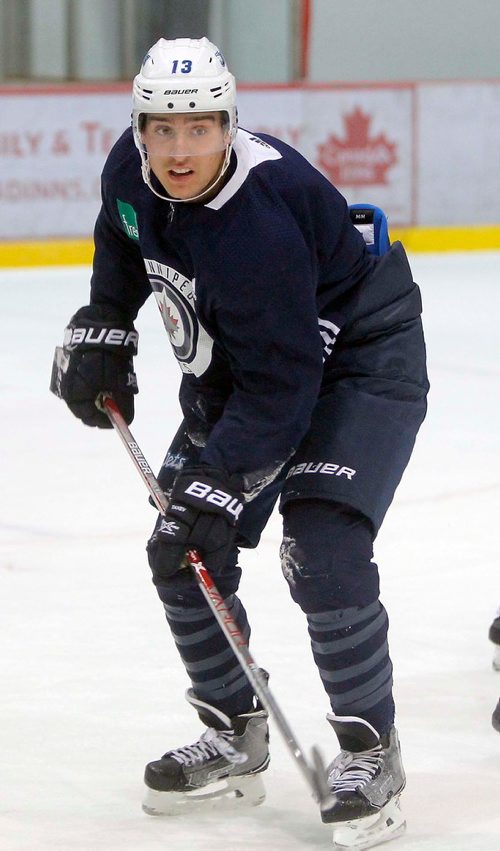 BORIS MINKEVICH / WINNIPEG FREE PRESS
Winnipeg Jets practice at BellMTS IcePLEX. #13 Brandon Tanev. OCT. 23, 2017