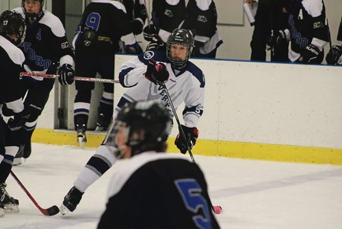 Canstar Community News Oct. 18, 2017 - Wolverines Justin Petrischen faces the Sanford Sabres players at a game held at the Seven Oaks Arena. (LIGIA BRAIDOTTI/CANSTAR COMMUNITY NEWS/TIMES)