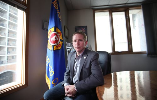 RUTH BONNEVILLE / WINNIPEG FREE PRESS

Photos of Derek Balcaen  Executive Board Member Firefighter - Paramedic for 49.8 piece on Winnipeg Fire Paramedic Service at the UFFW offices.  Photos in office and in interview with FP reporter in boardroom.


Larry Kusch
Legislature reporter

Oct 24,, 2017