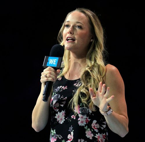 BORIS MINKEVICH / WINNIPEG FREE PRESS
WE Day Manitoba at Bell MTS Place. Olympian Sarah Wells at WE Day. Jen Zoratti story. OCT. 25, 2017