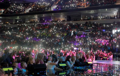 BORIS MINKEVICH / WINNIPEG FREE PRESS
WE Day Manitoba at Bell MTS Place. General crowd and stage shots at WE Day. Jen Zoratti story. OCT. 25, 2017