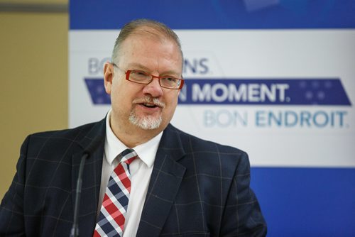 MIKE DEAL / WINNIPEG FREE PRESS
Kelvin Goerzen, Minister of Health, Seniors and Active Living, during a press conference where the WRHA provided an three week update on the implementation of the changes to health care services.  
171026 - Thursday, October 26, 2017.