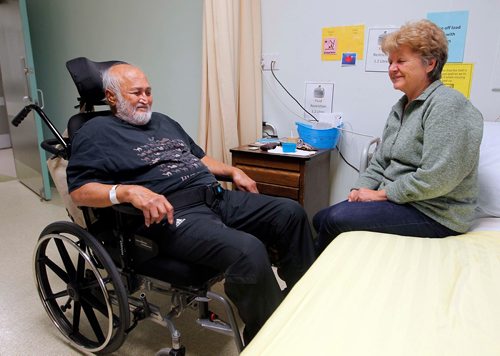 BORIS MINKEVICH / WINNIPEG FREE PRESS
Cheppudira Gopalkrishna photographed at Misericordia Health Centre. Here his wife Marianne with him. He says his request for help to die has been delayed. Jane Gerstner story. Oct. 26, 2017