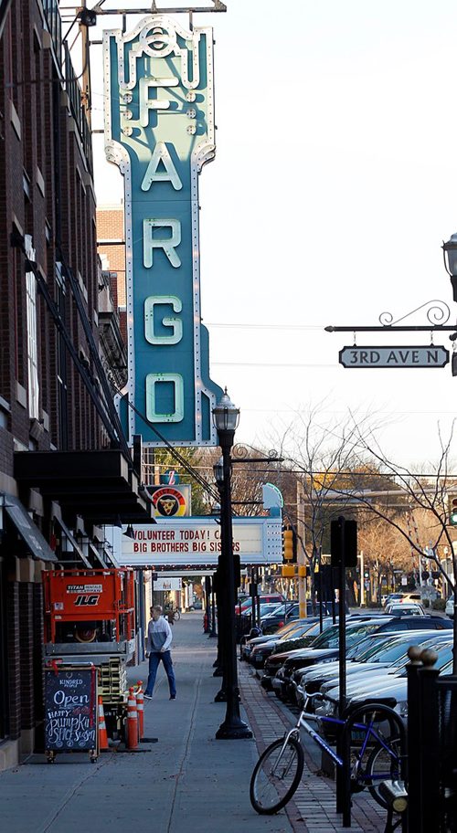 PHIL HOSSACK / WINNIPEG FREE PRESS  -  The Fargo Theatre at 3rd and Broadway promos a "volunteer day" on Tuesday. See Melissa Martin feature. - Oct 24, 2017