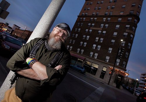 PHIL HOSSACK / WINNIPEG FREE PRESS  - Kevin Tengesdal, longtime LGBTTQ advocate poses in downtown Bismark. See Melissa Martin feature. - Oct 25, 2017