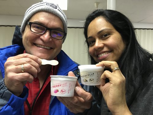 CAROL SANDERS/WINNIPEG FREE PRESS 
Pedro Lopez and his wife Suner Gascon are preparing to open a gelato factory in Altona in the new Year. The couple from Venezuela owned a gelato business in El Tigre, Venezuela before immigrating to Manitoba five years ago. They both work at Friesen's in Altona and making 600-litre batches of the sweet frozen treat in test kitchens at the University of Manitoba that they sell for $2.50 a  at the Co-op in Altona. With the help of the town, they're planning to scale up their operation in Altona in January and market their Tropi brand of gelato across Canada and the U.S. November 1, 2017