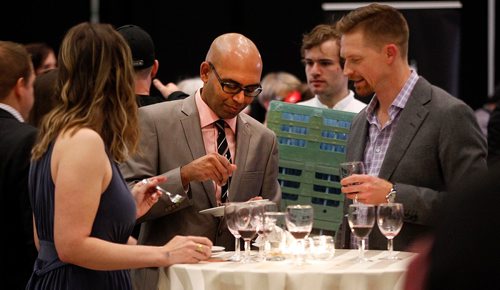 PHIL HOSSACK / WINNIPEG FREE PRESS  - Happy patrons sample the chef's wares at the Gold Medal Plates event Wednesday evening at the RBC Convention Centre. See release. - November 1, 2017