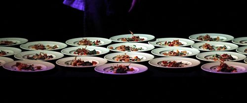 PHIL HOSSACK / WINNIPEG FREE PRESS  - Rows of plates waiting to be served at the Gold Medal Plates event Wednesday evening at the RBC Convention Centre. See release. - November 1, 2017