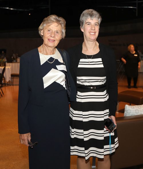 JASON HALSTEAD / WINNIPEG FREE PRESS

L-R: Birgit Hall (Connect founding member, events committee and board member) and her daughter Brita Hall (Connect client) at the 25th anniversary Sweet Success celebration for Connect Employment Services at the Canadian Museum of Human Rights on Oct. 19, 2017. (See Social Page)